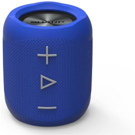 SHARP GX-BT180(BL) Portable Bluetooth Speaker, Wireless Stereo Sound, Splashproof Rechargeable Compact Speaker with Call Answering, Google & Siri Compatible – Blue