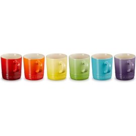 Le Creuset-Stoneware Rainbow Set of 6 Espresso Mugs 100ml