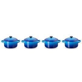 Le Creuset-Azure Stoneware Set Of 4 Petite Casseroles