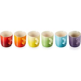 Le Creuset-Stoneware Rainbow Set 6 Cappuccino Mugs 200ml