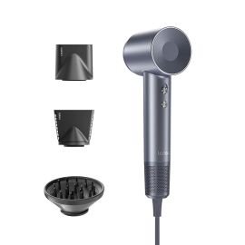 LAIFEN SWIFT SPECIAL - 110,000 RPM - High-Speed Hair Dryer - Negative Ionic Blow - Silver Blue (3 Nozzles)