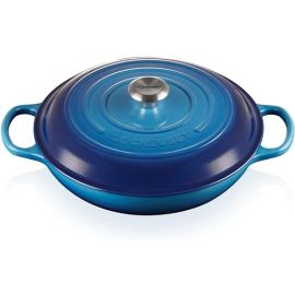 Le Creuset-Azure Cast Iron Shallow Casserole 30cm/3.5L