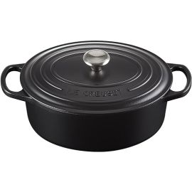 Le Creuset-Matte Black Cast Iron Oval Casserole 29cm/4.7L