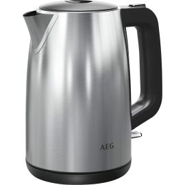 Aeg AEG K3-1-3ST Kettle / 1.7 L Capacity / High-Quality Look / 3-Way Safety Shut-Off / Water Level Indicator Outside / 360° Rotating Base / One-Hand Operation / Drip Protection / Stainless Steel