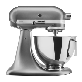 KitchenAid 5KSM95PSBCU Stand Mixer (4.3 L, Splash Guard, 300 Watt, Flat Stirrer, Dough Hook and Whisk) Silver 