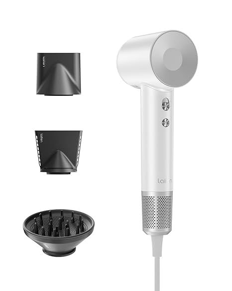 LAIFEN SWIFT SPECIAL High-Speed Hair Dryer - 1400 W - Pearl White (3  Nozzles)