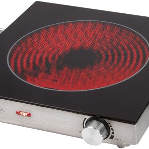 ProfiCook PC-EKP 1210 Infrared Single Hob Suitable for All Types of Pots, Glass Ceramic Hobs, 2800 Watt, Stainless Steel Casing