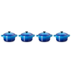 Le Creuset-Azure Stoneware Set Of 4 Petite Casseroles