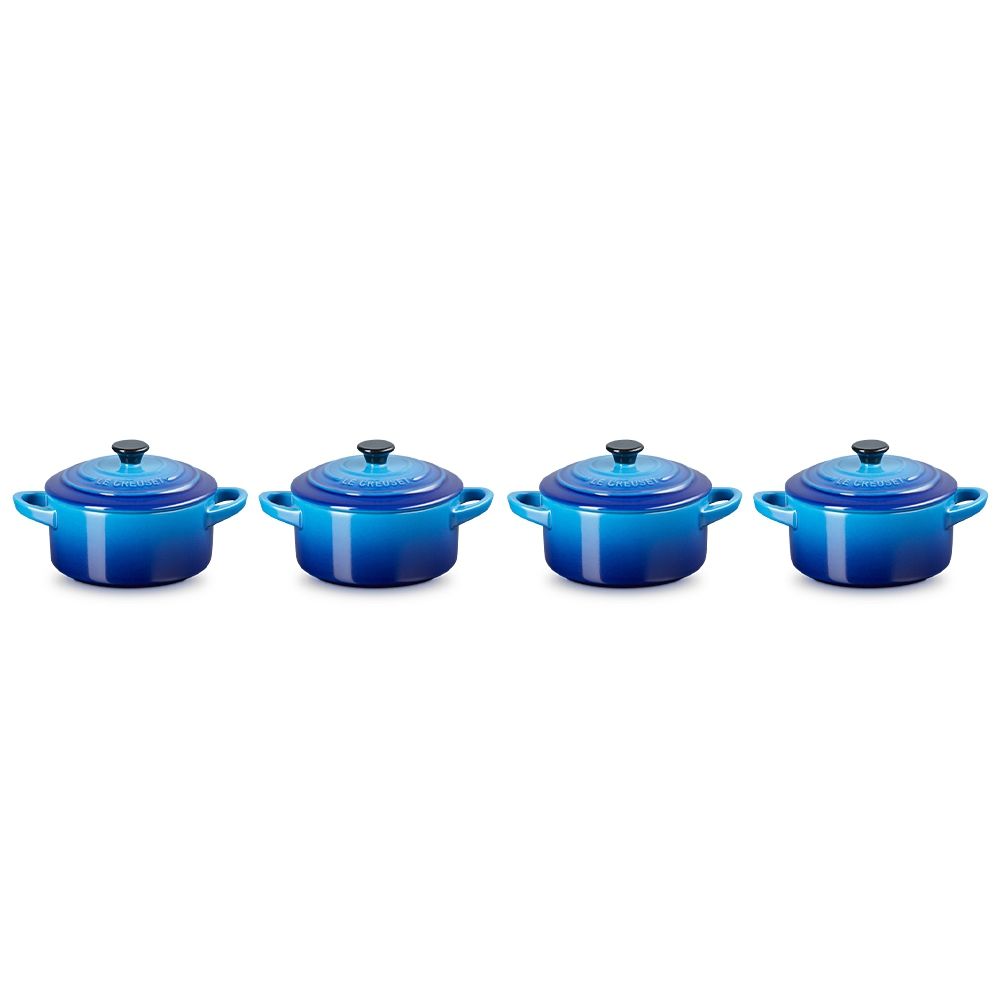 Le Creuset-Azure Stoneware Set Of 4 Petite Casseroles