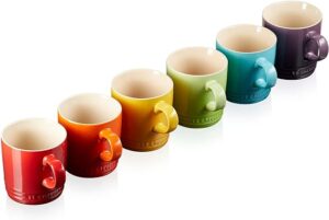 Le Creuset-Stoneware Rainbow Set of 6 Mugs 350ml