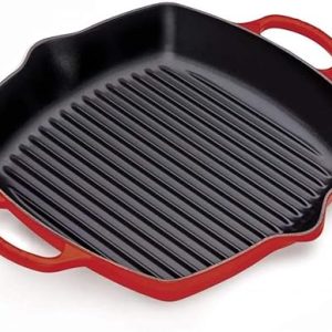 Le Creuset-Cerise Cast Iron Deep Square Grill 30cm