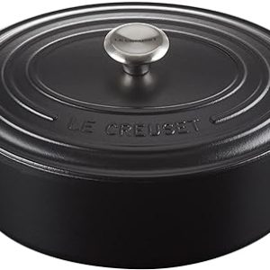 Le Creuset-Matte Black Cast Iron Oval Casserole 31cm/6.3L