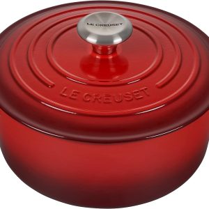Le Creuset-Cerise Cast Iron Round Casserole 24cm/4.2L
