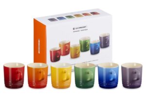 Le Creuset-Stoneware Rainbow Set 6 Cappuccino Mugs 200ml