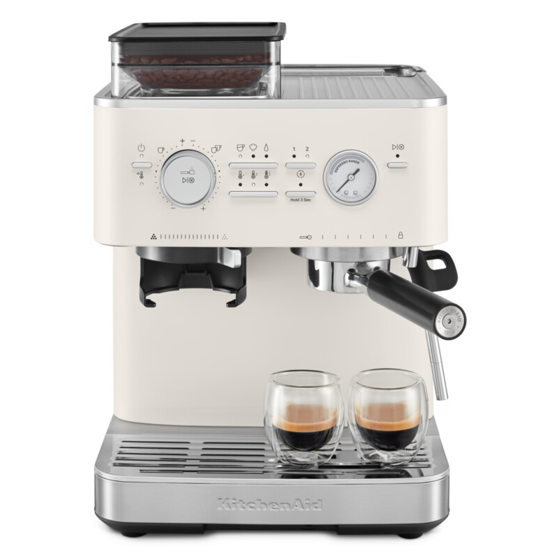 KITCHENAID SEMI AUTOMATIC ESPRESSO MACHINE WITH BURR GRINDER - PORCELAIN WHITE